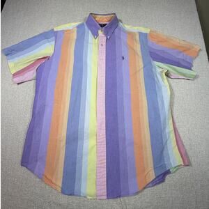 Ralph Lauren Men XL Multicolor Blake Short Sleeve Button Front Shirt Classic Fit